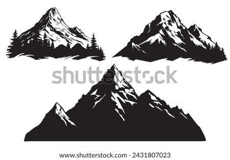 set of mountain silhouette. vector illustration