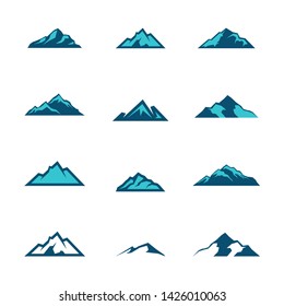 set of mountain travel emblems. Camping outdoor adventure emblems, badges and logo patches. Mountain tourism, hiking. Forest camp labels in vintage style