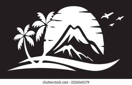 Set of mountain travel emblems. Camping outdoor adventure emblem, badge, and logo patch. Mountain tours, hiking. Jungle camp label in vintage and