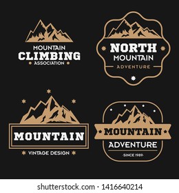 Set Mountain Vintage Logo Template Vector