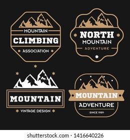 Set Mountain Vintage Logo Template Vector