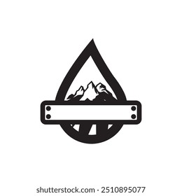 Conjunto de diseño de ilustración de icono de Vector de logotipo de gota de agua de montaña