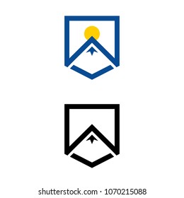 A set of mountains icons