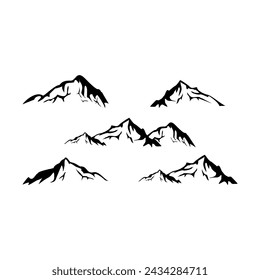 Set of mountains illustration symbol design vector
