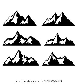 set of the mountains illustrations isolated on white background. Design elements for logo, label, emblem, sign, brand mark. Vector illustration.