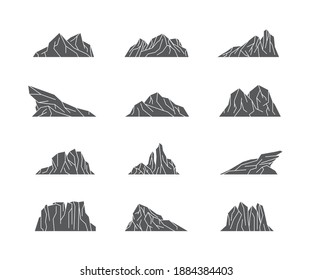 set of mountains  logo design  illustration vector template