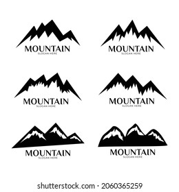 Set of Mountains logo, icon Vector Illustration
