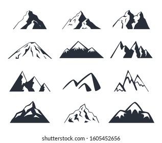 Set of mountains. Logo. Mountain icons set on a white background