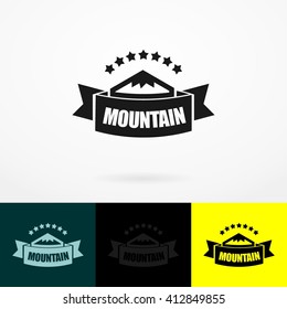 Set Mountains Logos, Badges and Labels Vintage Style With Various color.