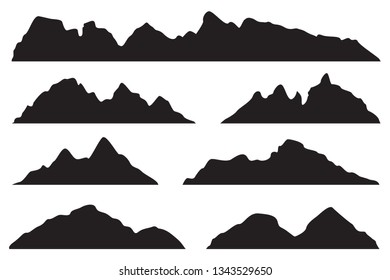 Set of mountains on white background
Sillooet mountains  illustration