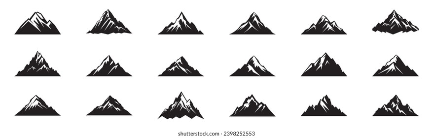 Set of mountains silhouette. Vector illustration
