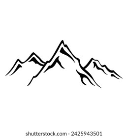 Set of mountais. line art. Vector illustration.