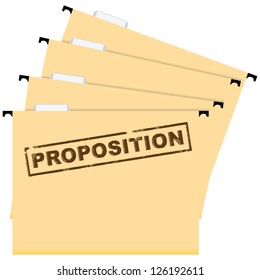 Set mounted folder with documentation. Business Proposal. Vector illustration.