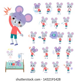 A set of mouse boy with injury and illness.There are actions that express dependence and death.It's vector art so it's easy to edit.
