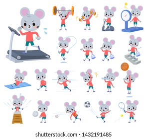 A set of mouse boy on exercise and sports.There are various actions to move the body healthy.It's vector art so it's easy to edit.
