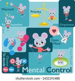 A set of mouse boy who control emotions.A variety of image illustrations expressing self emotion.It's vector art so it's easy to edit.
