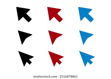 Set Of Mouse Cursor Icon Isolated On White Background. Vector Illustration