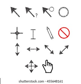 the  set mouse cursor on white background