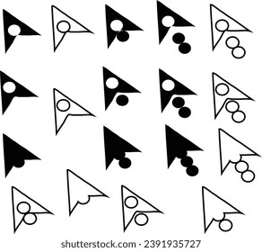 set of mouse cursor pointer vector