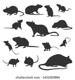 Set of Mouse Design Vector. Silhouette of Mouse. Vector illustration