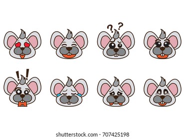 Set Of Mouse Emoticon
