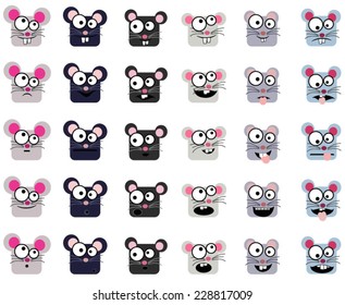 Set of mouse emoticons - vector illustration