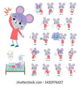 A set of mouse girl with injury and illness.There are actions that express dependence and death.It's vector art so it's easy to edit.
