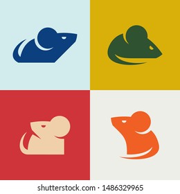 Set of Mouse Logo. Icon design. Template elements