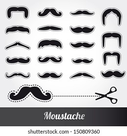 Set of moustache vector