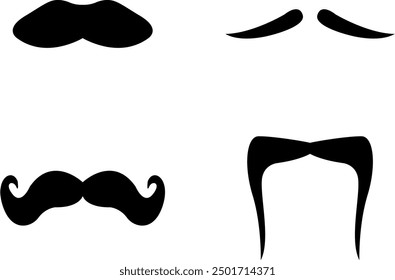 set of moustache vector image or clipart