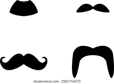 set of moustache vector image or clipart