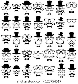 Conjunto de fisiomías bigotes