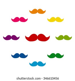 Set of moustaches icon set
