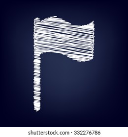 Set of moustaches icon with chalk effect  