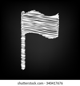 Set of moustaches icon with chalk effect 