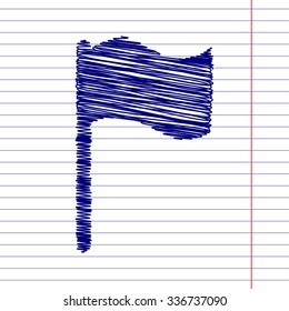 Set of moustaches icon with pen and school paper effect 