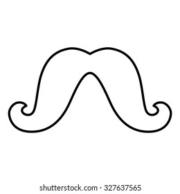 Set of moustaches line  icon