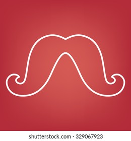 Set of moustaches line  icon