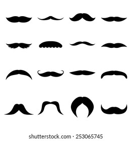 Set of moustaches, vector illustration