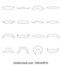 Set of moustaches, vector illustration