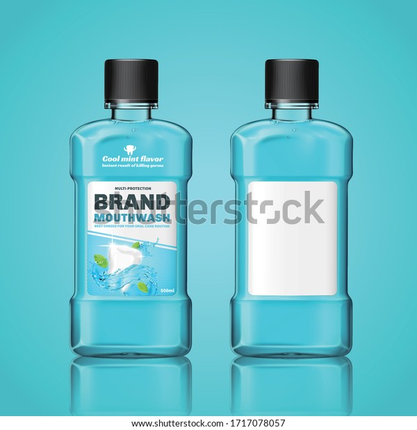 Download Set Mouth Wash Bottle Mockups Ad Stock Vector Royalty Free 1717078057