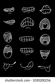 Set of mouths cartoon
