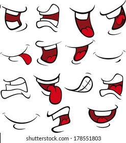 Set of mouths cartoon 
