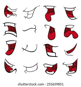 Set of mouths cartoon 