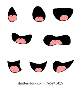 Set of mouths cartoon