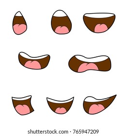 Set of mouths cartoon