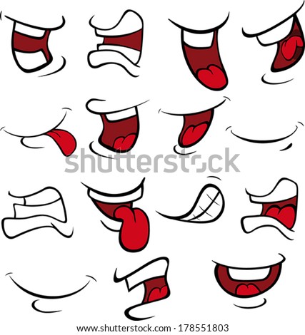 Set of mouths cartoon 