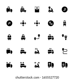 Set of Move Street Location glyph style icon - vector