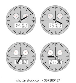 A set of movements and watches in different versions