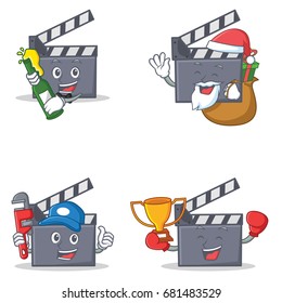 Set of movie clapper character with beer gift plumber winner